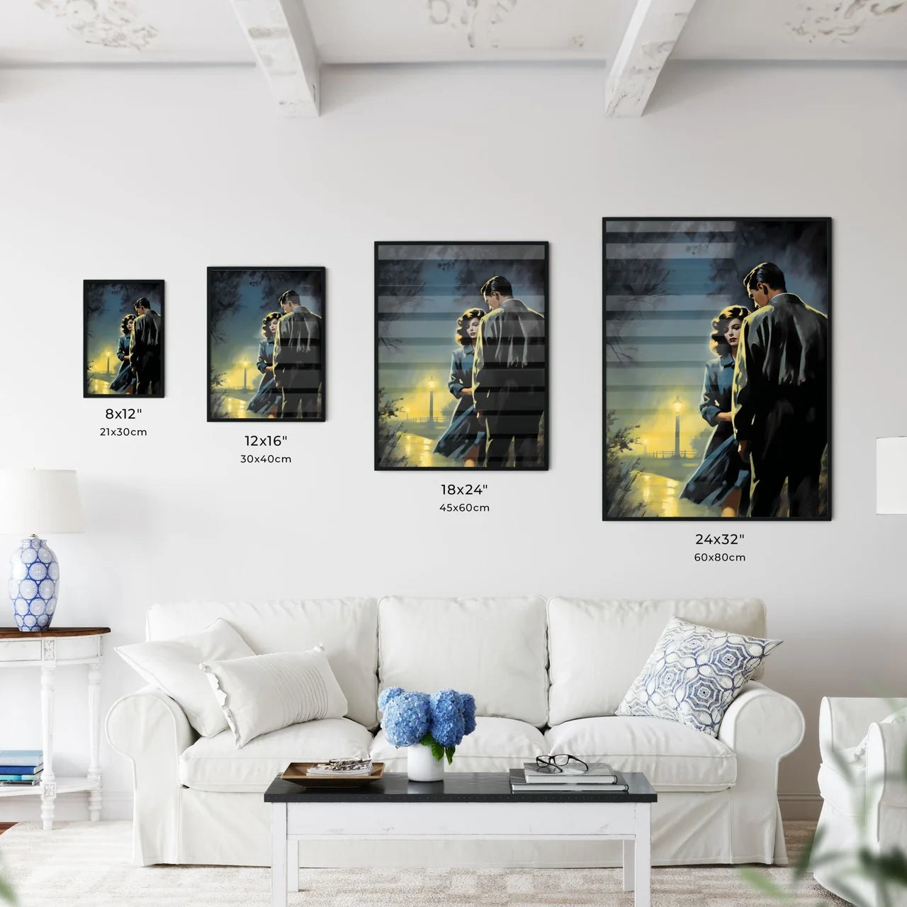 A Poster of 1940s pulp-noir style - A Man An - Kitchen Hangings