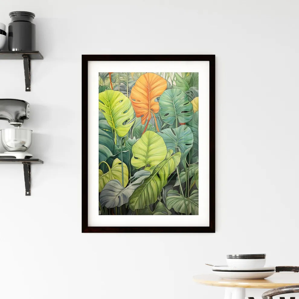 A Poster of tropical leaves - A Group Of G Framed Print