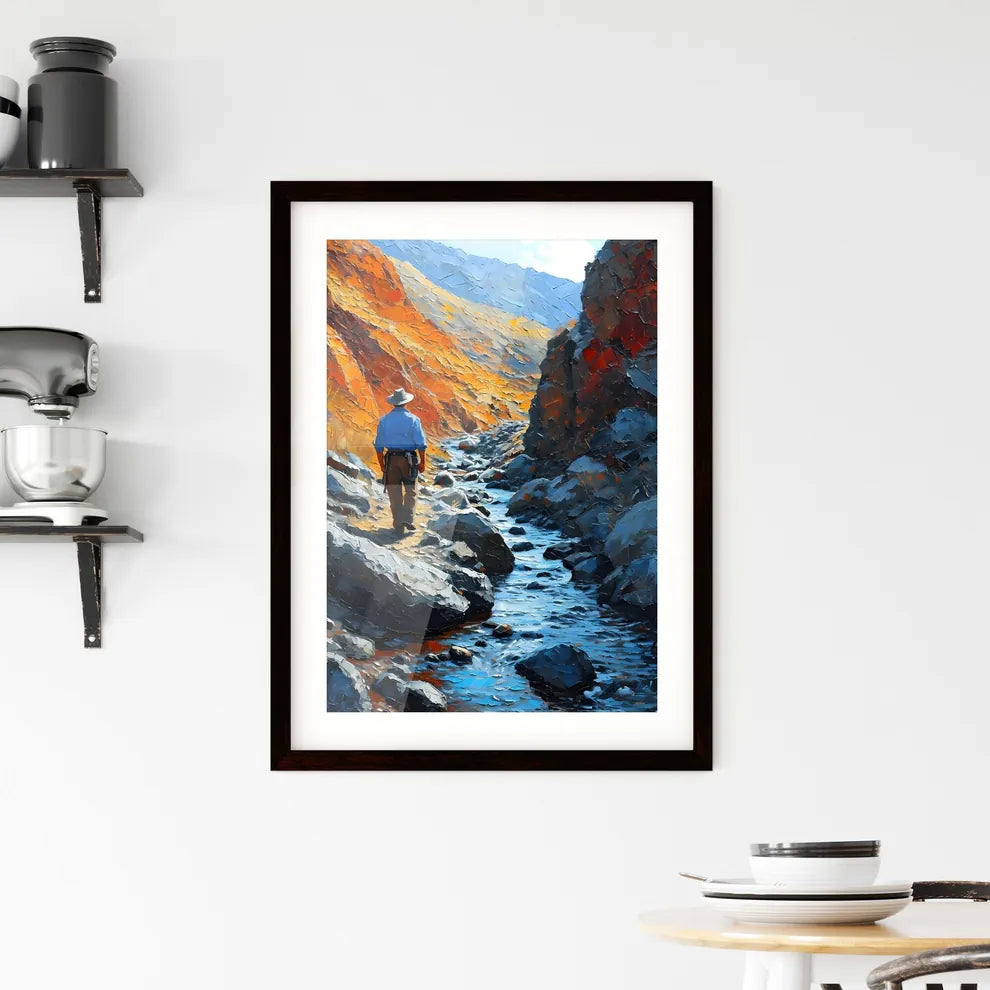 A Poster of gold prospector miner - A Man Wa Framed Print