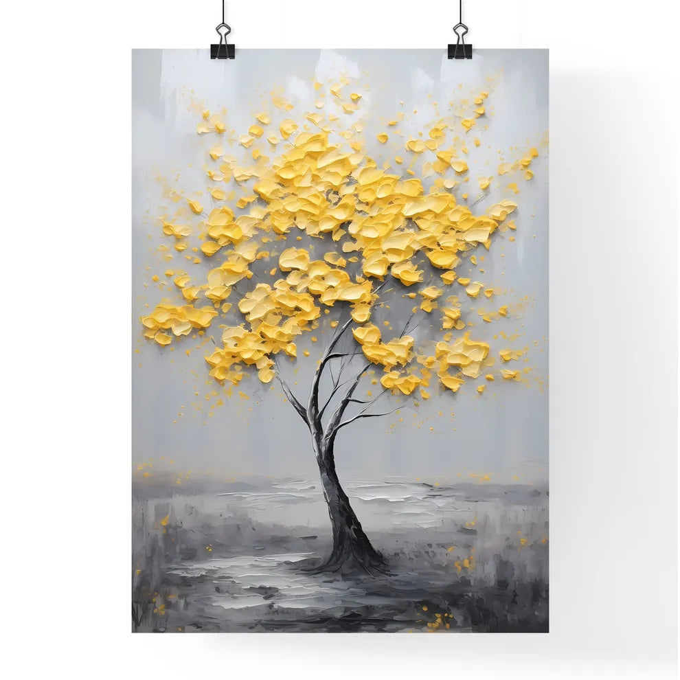 A Poster of a painting of a yellow tree - A  Poster