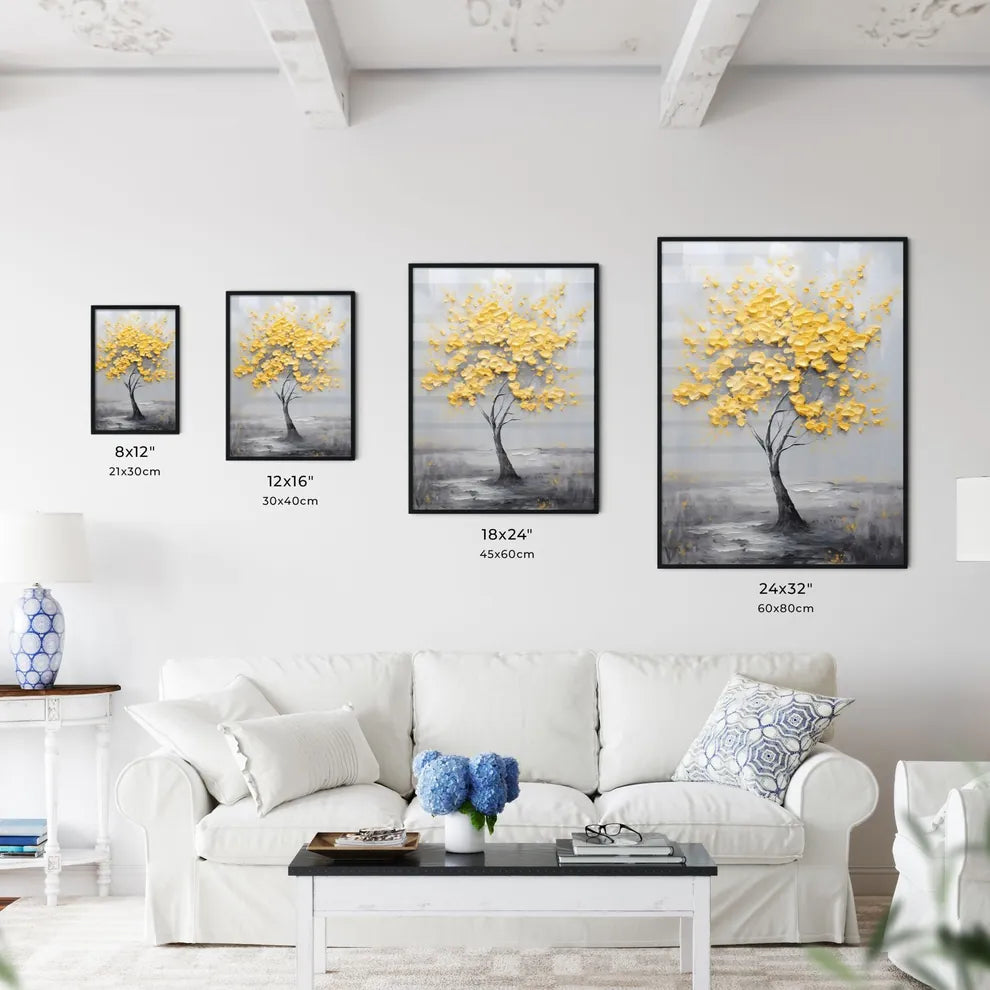 A Poster of a painting of a yellow tree - A  - Kitchen Hangings