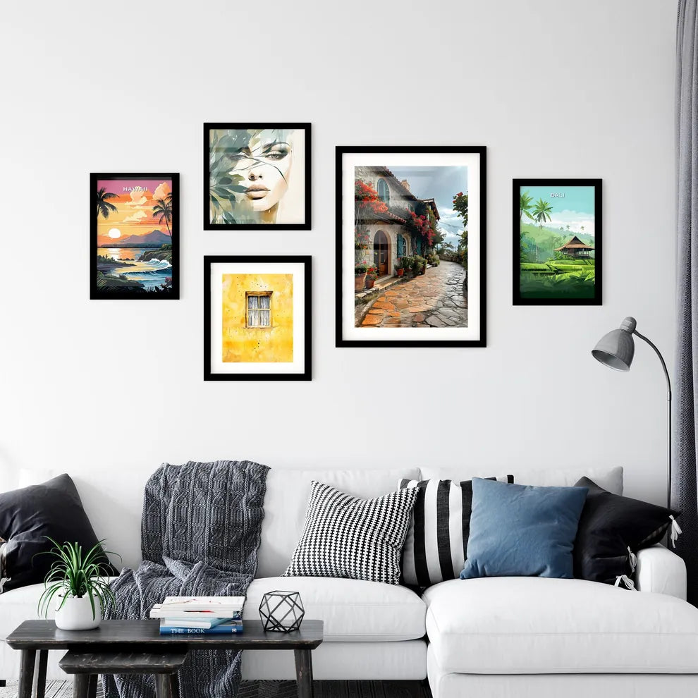 A Poster of Cte-dAzur France - A Stone Building With Flowers On The Side Interior Design