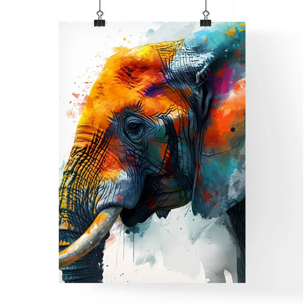 A Poster of Detailed sketch of a curious African Elephant  Poster