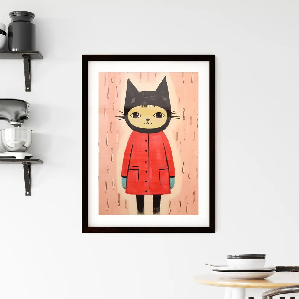 A Poster of the cat in the cat costume  Framed Print