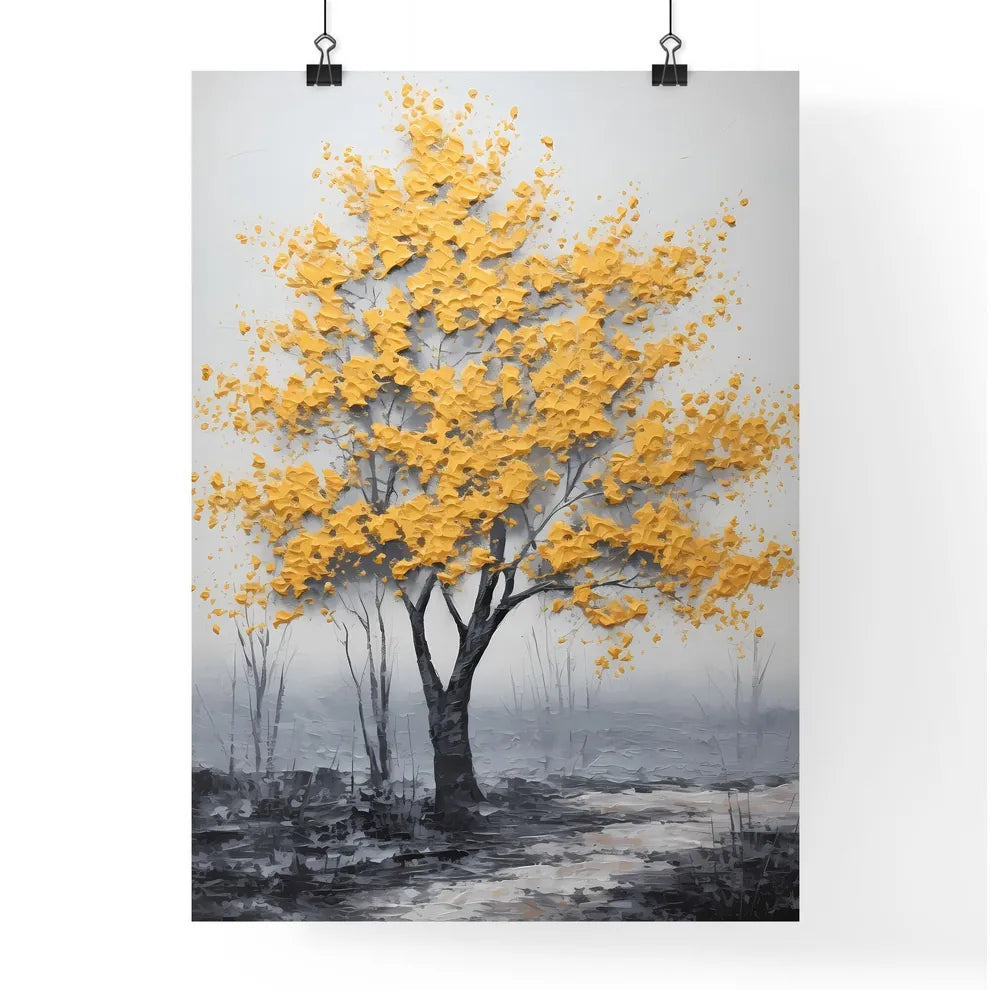 A Poster of a painting of a yellow tree - A  Poster