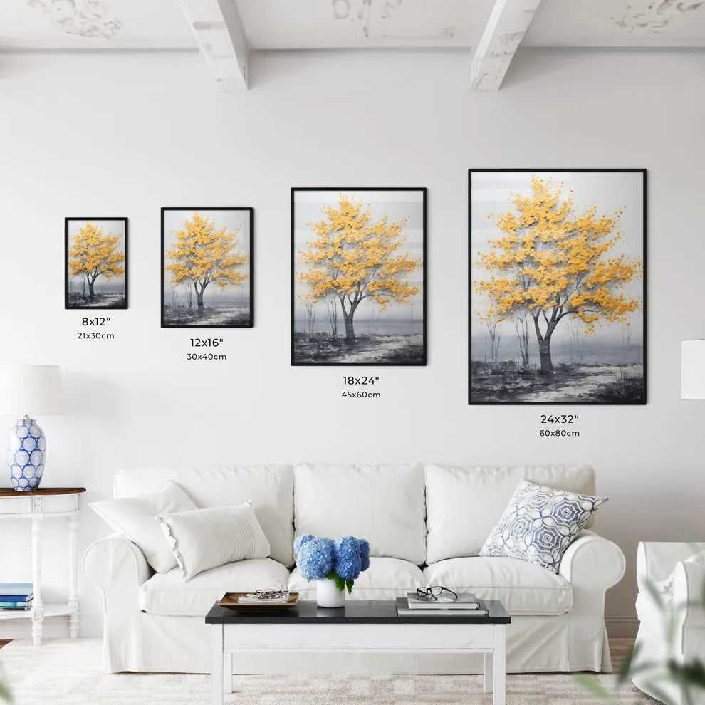 A Poster of a painting of a yellow tree - A  - Kitchen Hangings