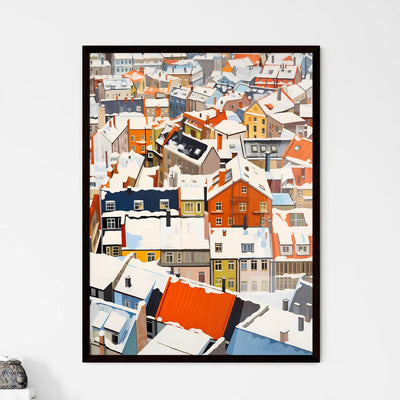 A Poster of snowy urban roofs of berlin - A Group Of Buildings Covered In Snow