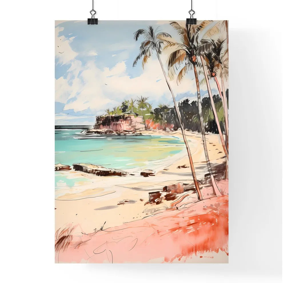 A Poster of Sandy tropical beach - A Beach W Poster