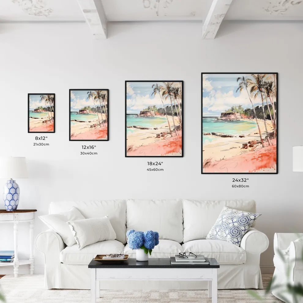 A Poster of Sandy tropical beach - A Beach W - Kitchen Hangings
