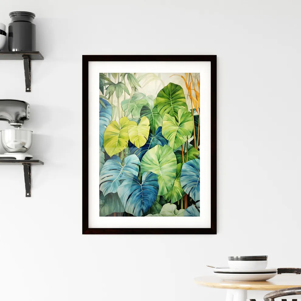 A Poster of tropical leaves - A Group Of C Framed Print