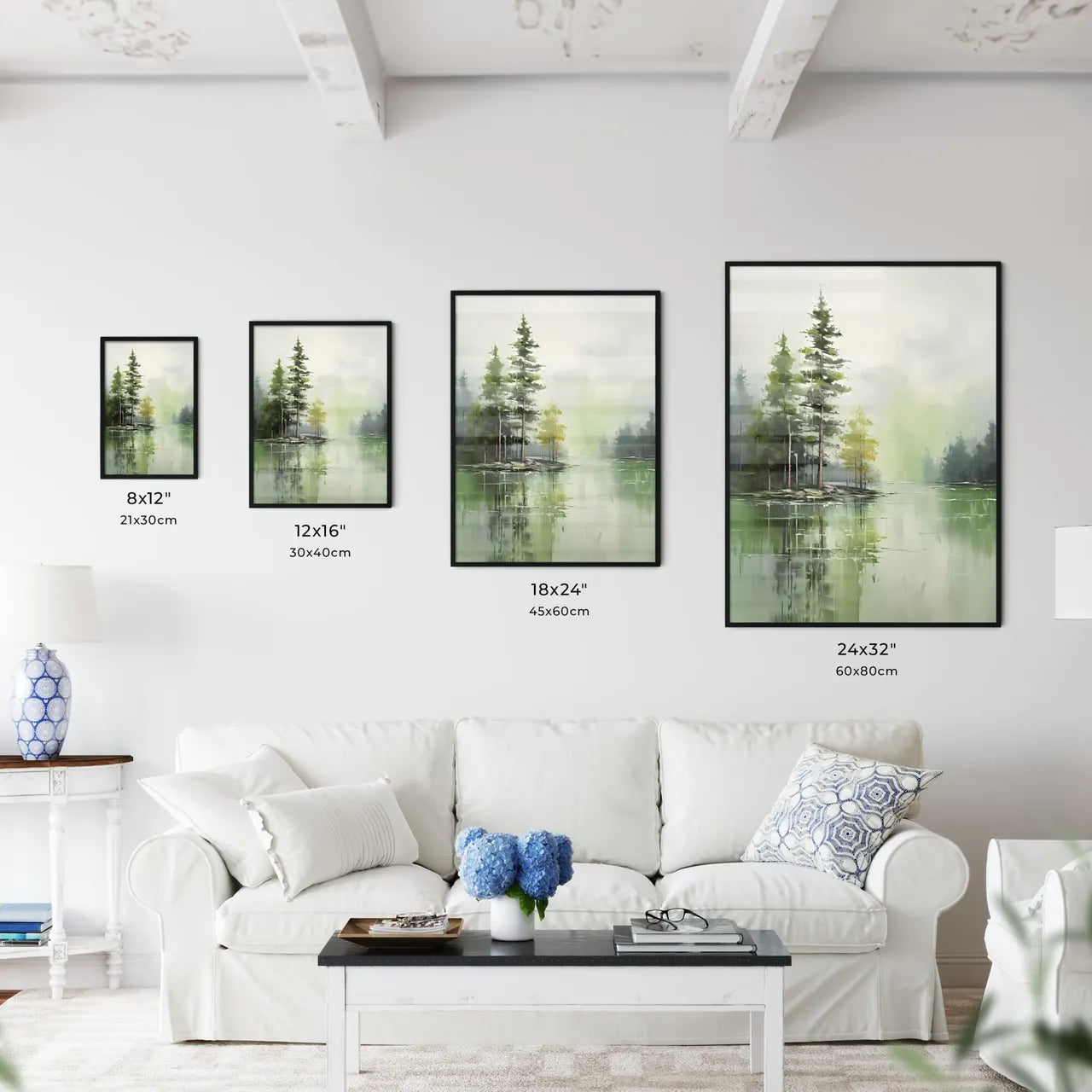 A Poster of green forest landscape oil - A P - Kitchen Hangings