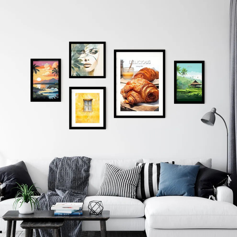 A Poster of Croissant - A Croissants On A Pl Wall Art