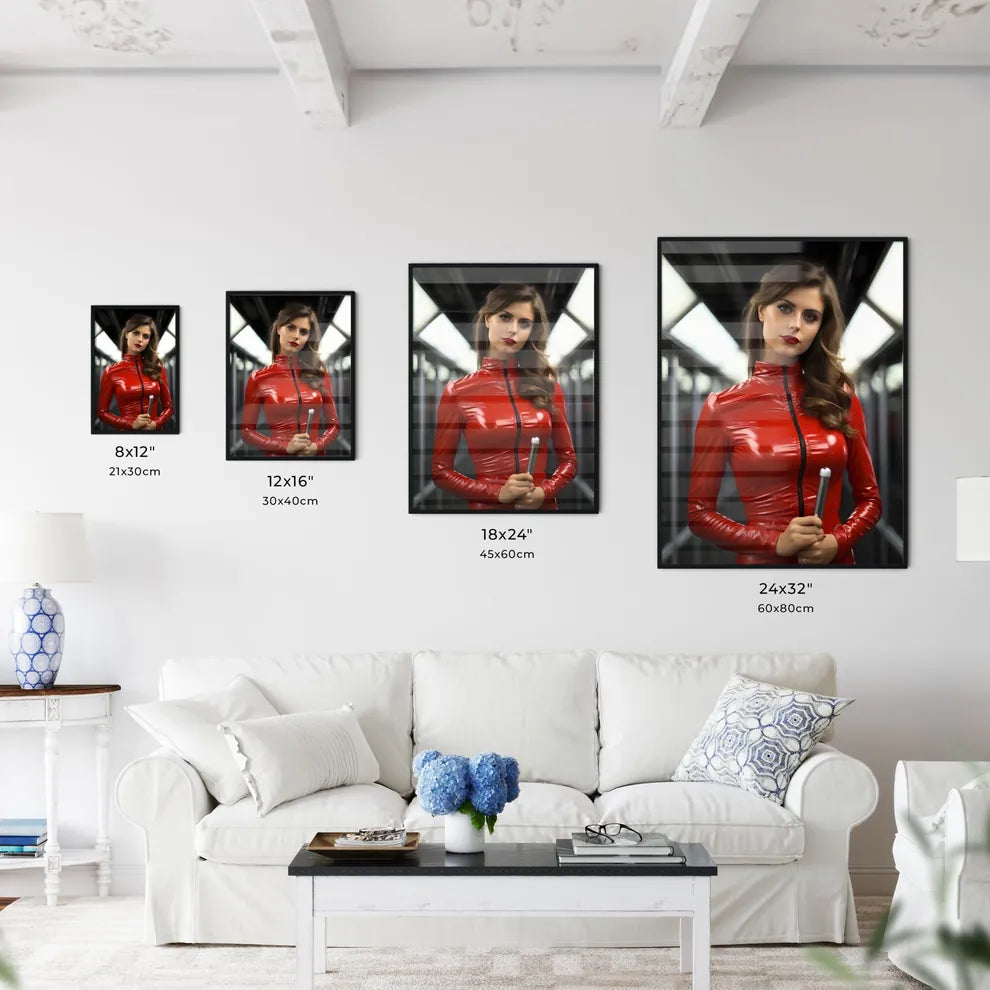 A Poster of standing on a subway - A Woman I - Kitchen Hangings