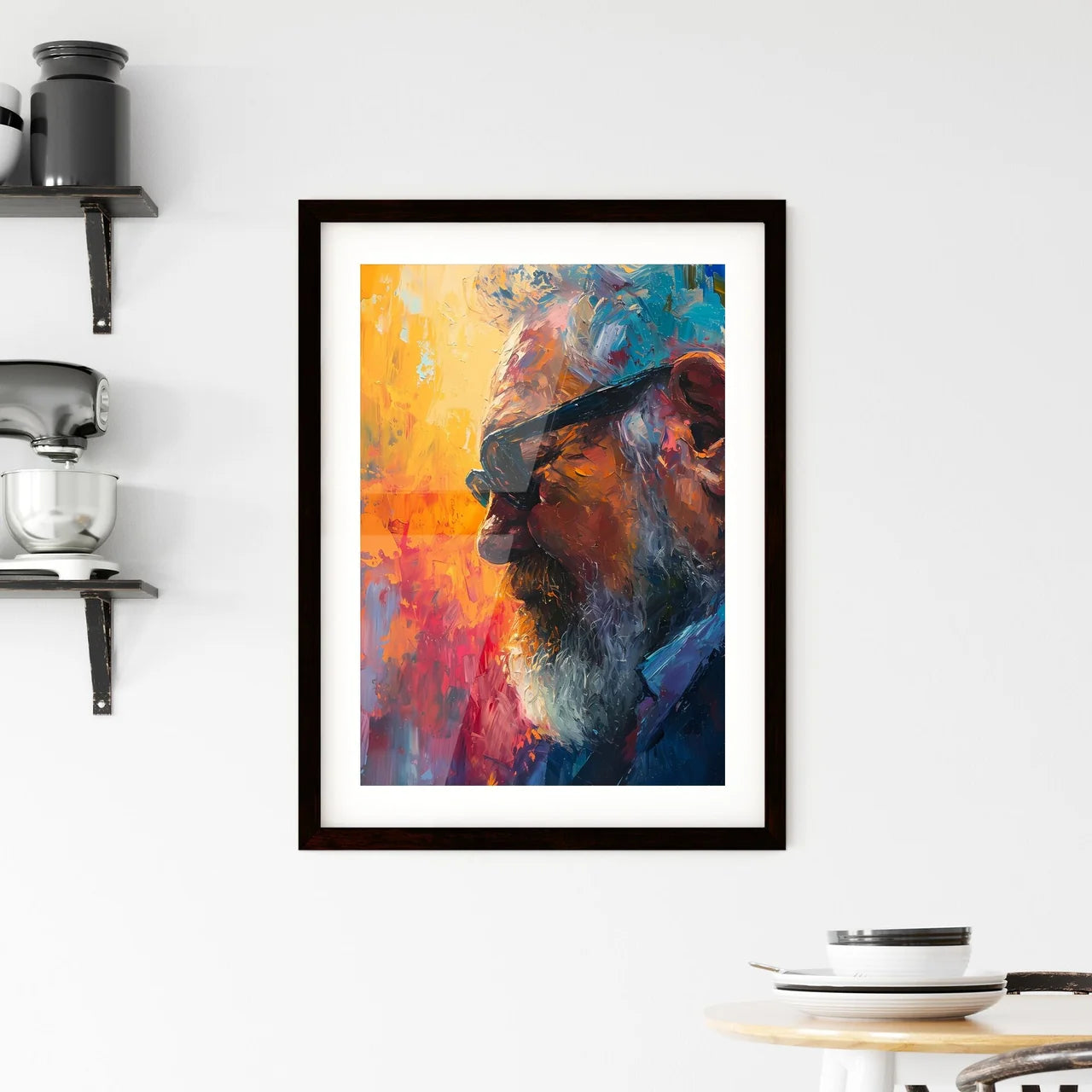 A Poster of Charles Bukowski Portrait - A Pa Framed Print