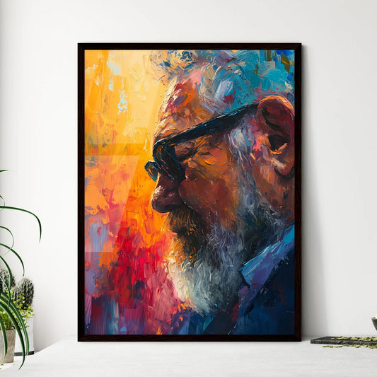 A Poster of Charles Bukowski Portrait - A Pa - Framed Art Print