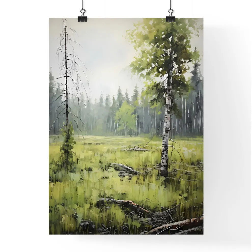 A Poster of a painting with green grass - A  Poster