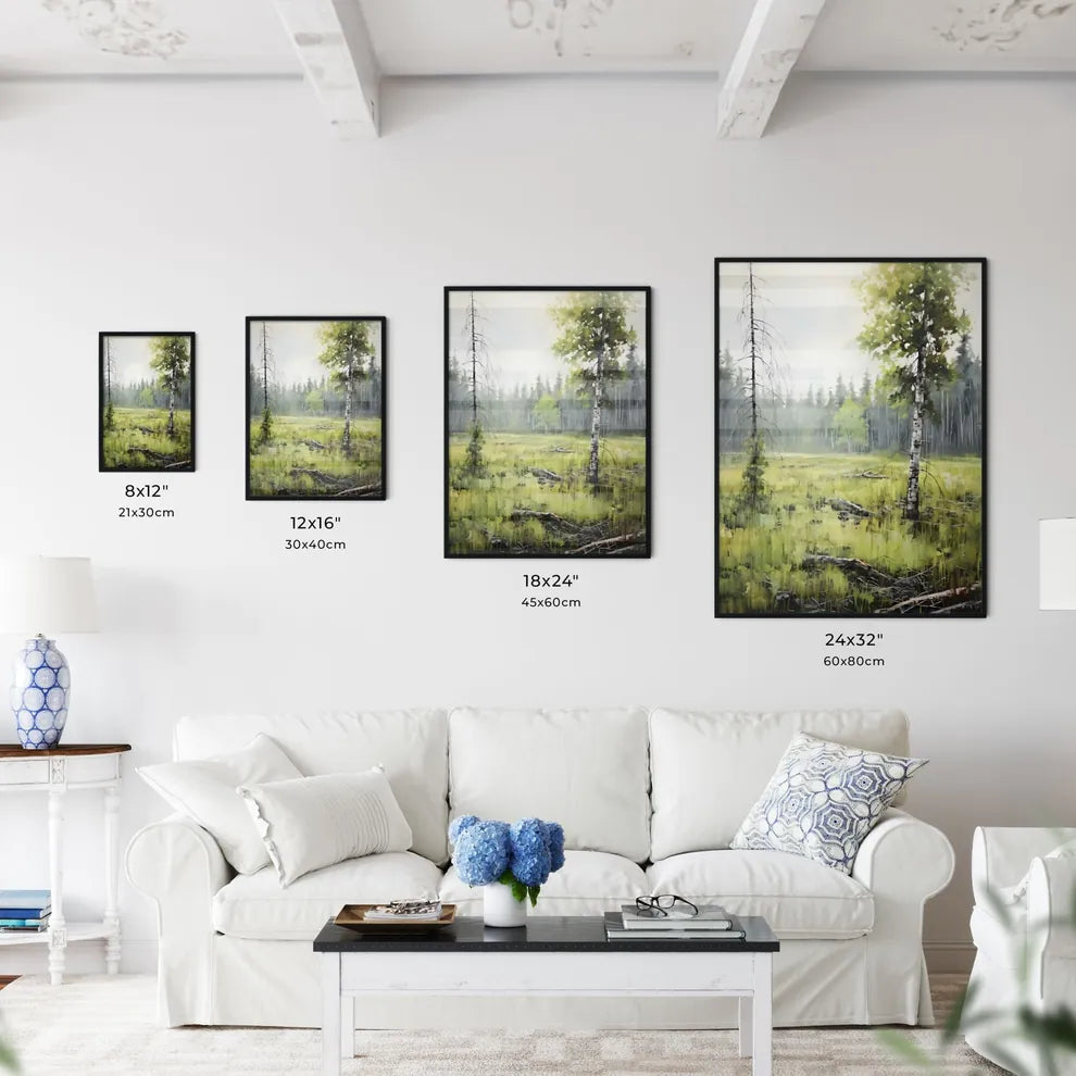 A Poster of a painting with green grass - A  - Kitchen Hangings