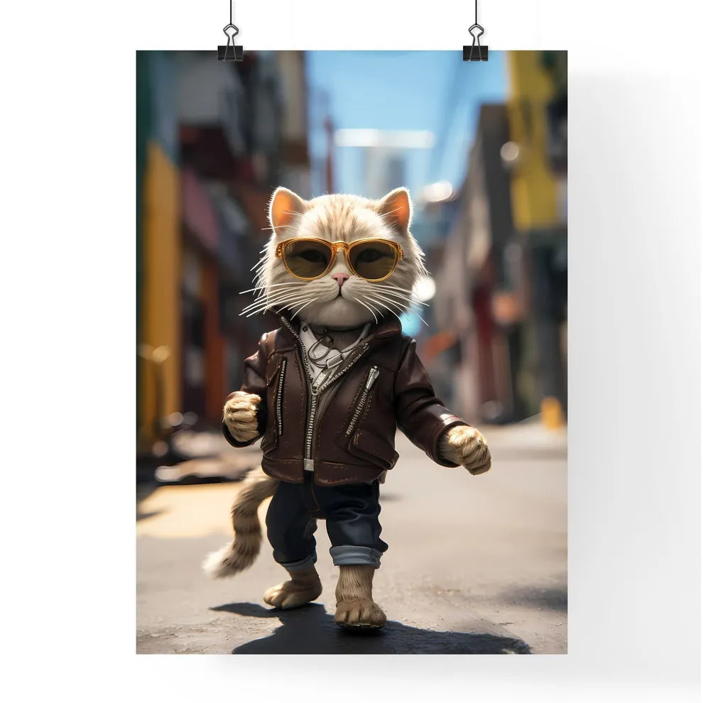 A Poster of A cat wearing sunglasses  Poster