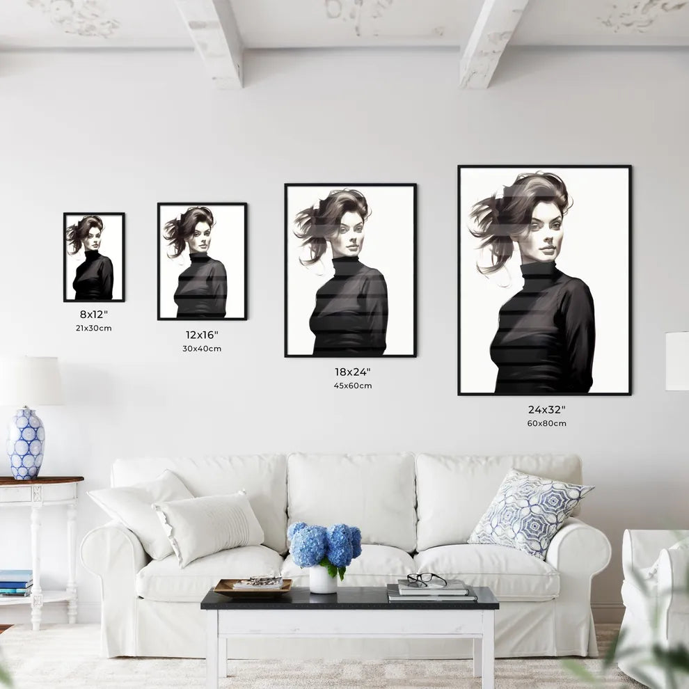 A Poster of beautiful elegant woman in black - Kitchen Hangings