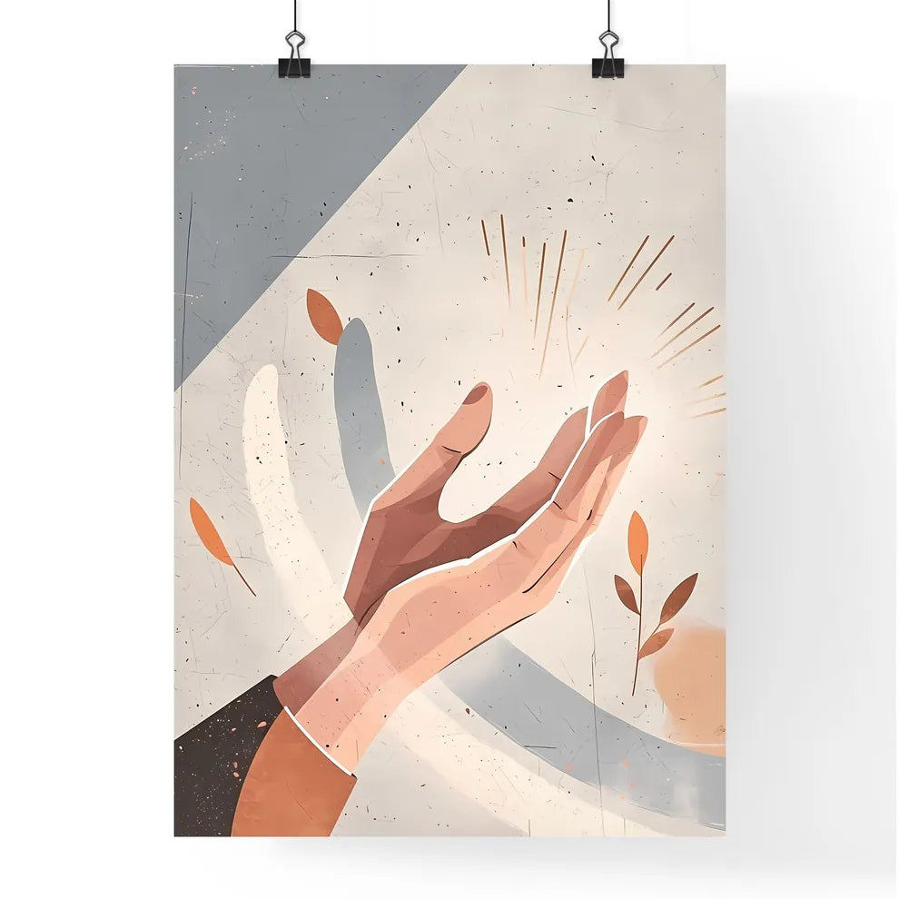 A Poster of two hands holding each other - A Poster