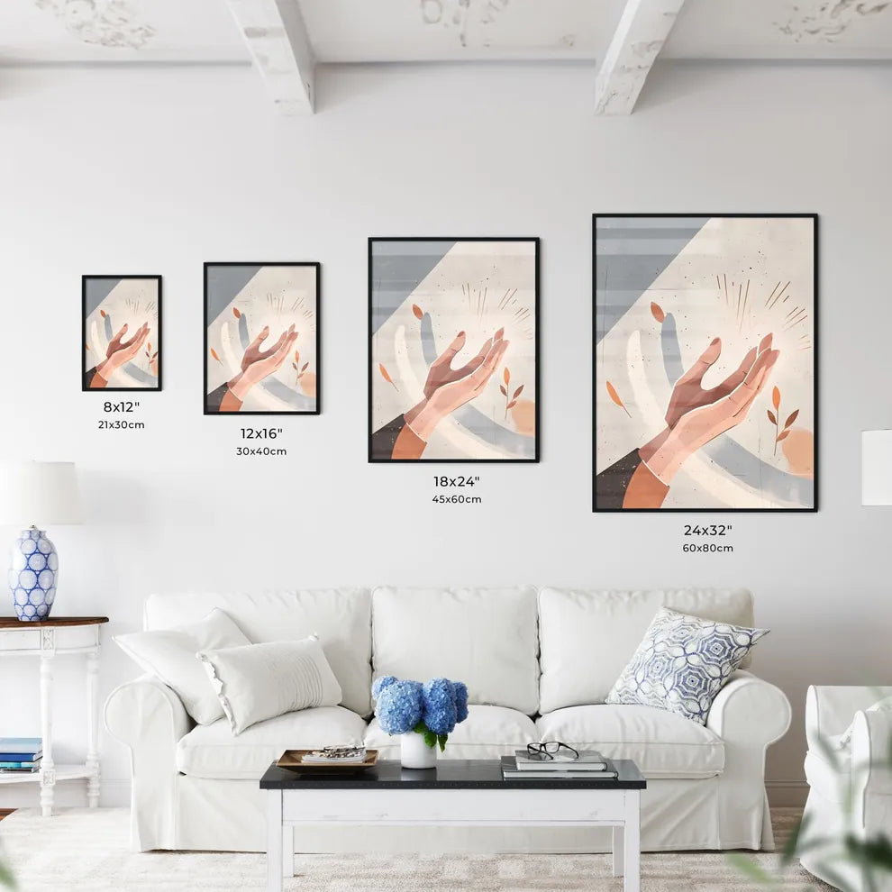 A Poster of two hands holding each other - A - Kitchen Hangings