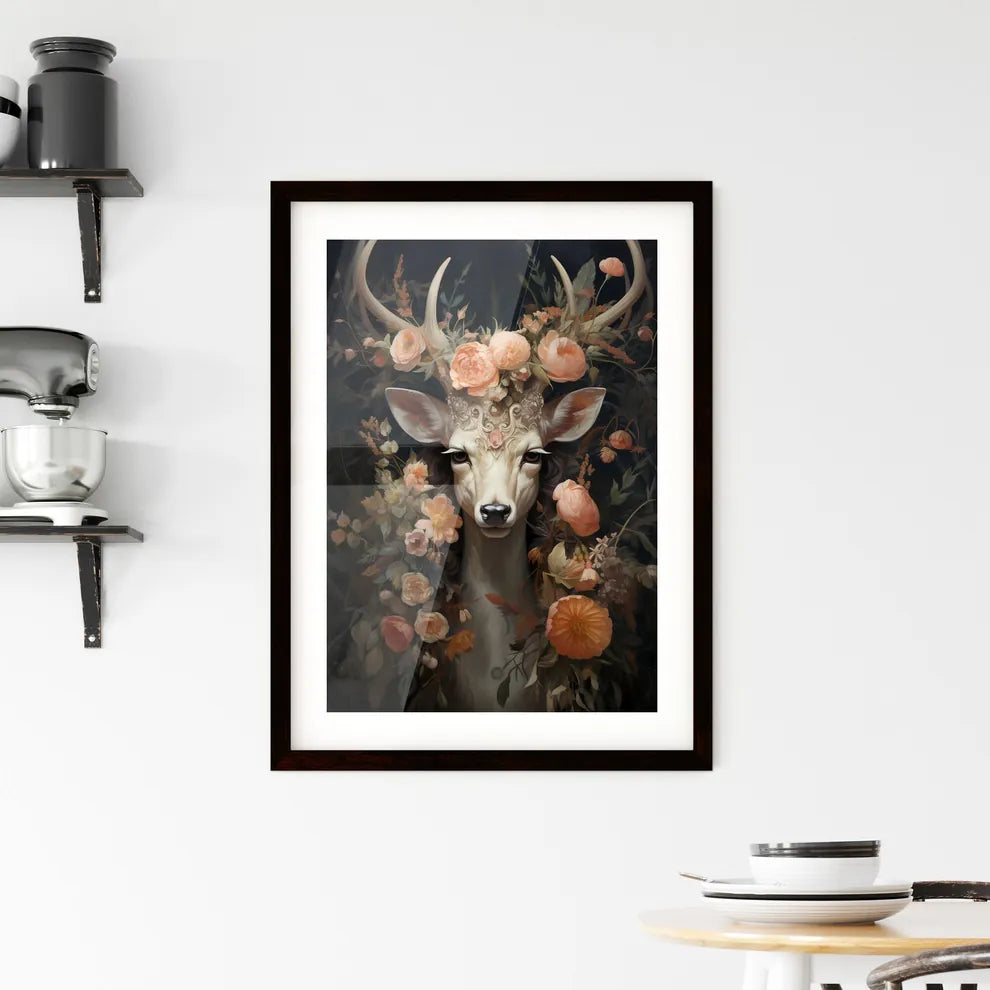 A Poster of deer art print  Framed Print