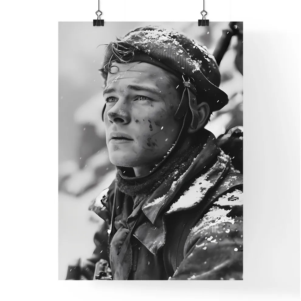 A Poster of Winter War 1939 - A Man In A Hat And Coat With Snow On His Face Default Title