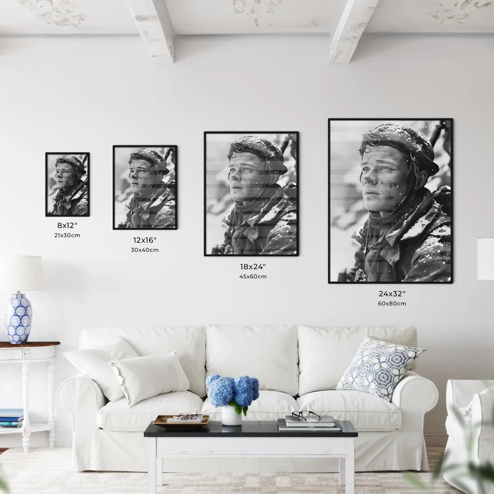 A Poster of Winter War 1939 - A Man In A Hat And Coat With Snow On His Face Default Title