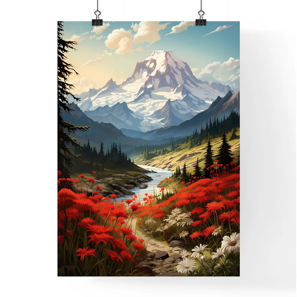 A Poster of Mount Rainier National Park - A  Poster
