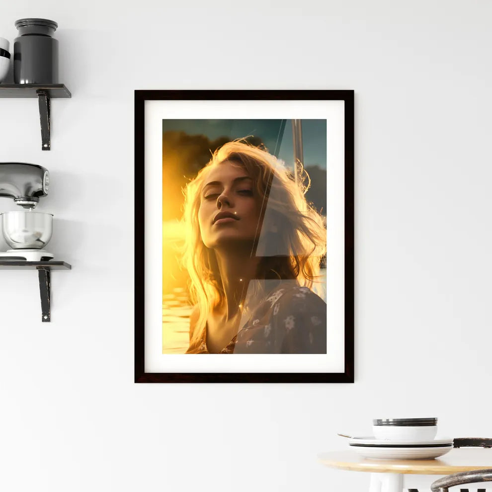 A Poster of The first ray of sunshine - A Wo Framed Print