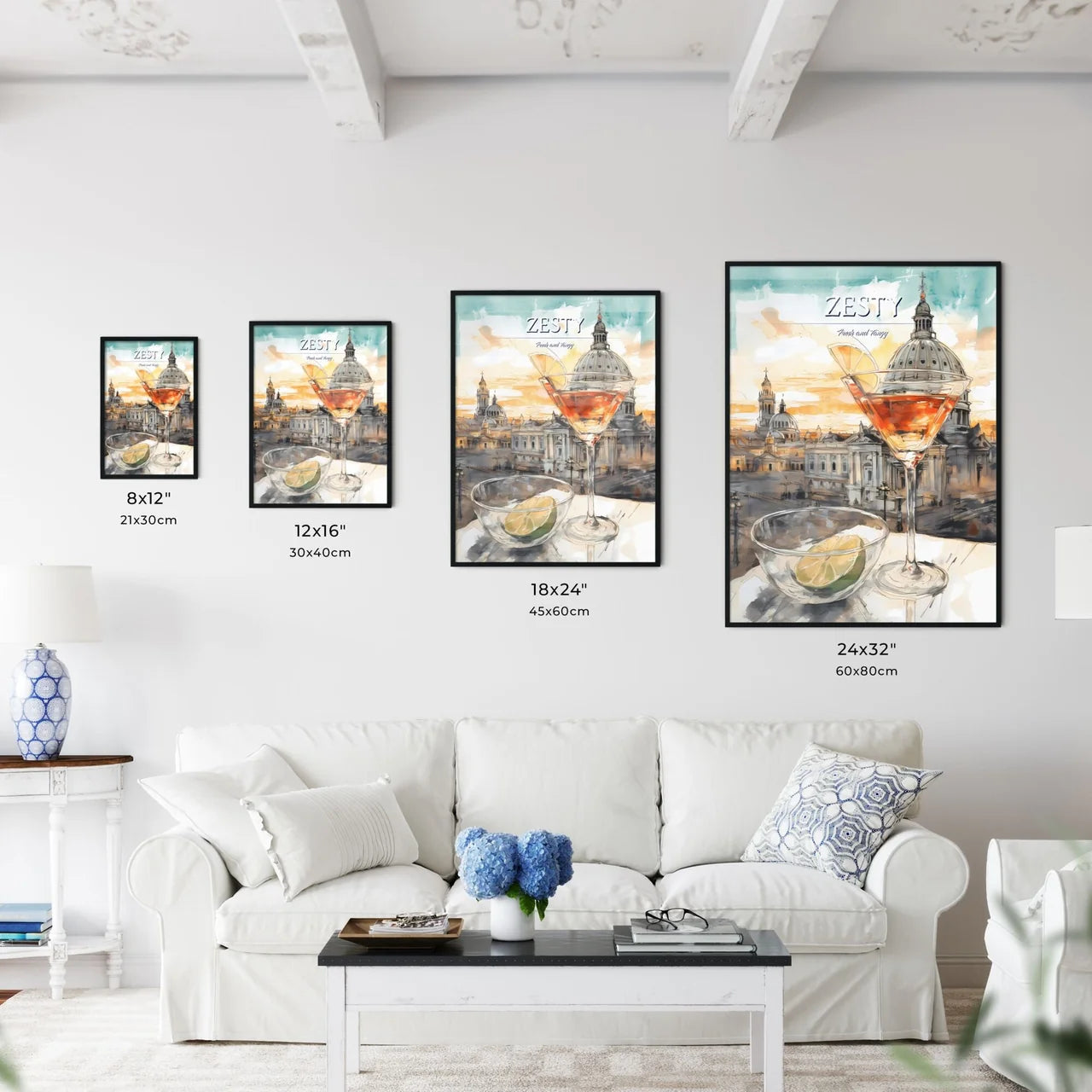 A Poster of classic margarita cocktail - A Glass Of Drink And A Bowl Of Limes On A Table Size Chart