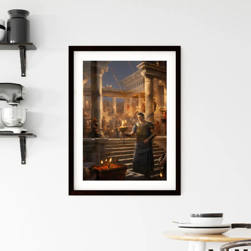 A Poster of A lavish and opulent scene - A M Framed Print