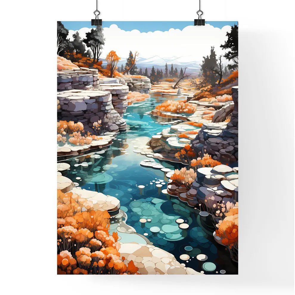 A Poster of Yellowstone National Park - A Ri Poster