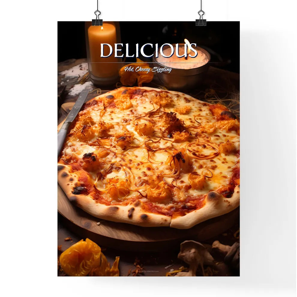 A Poster of hot cheesy pizza - A Pizza With  Poster