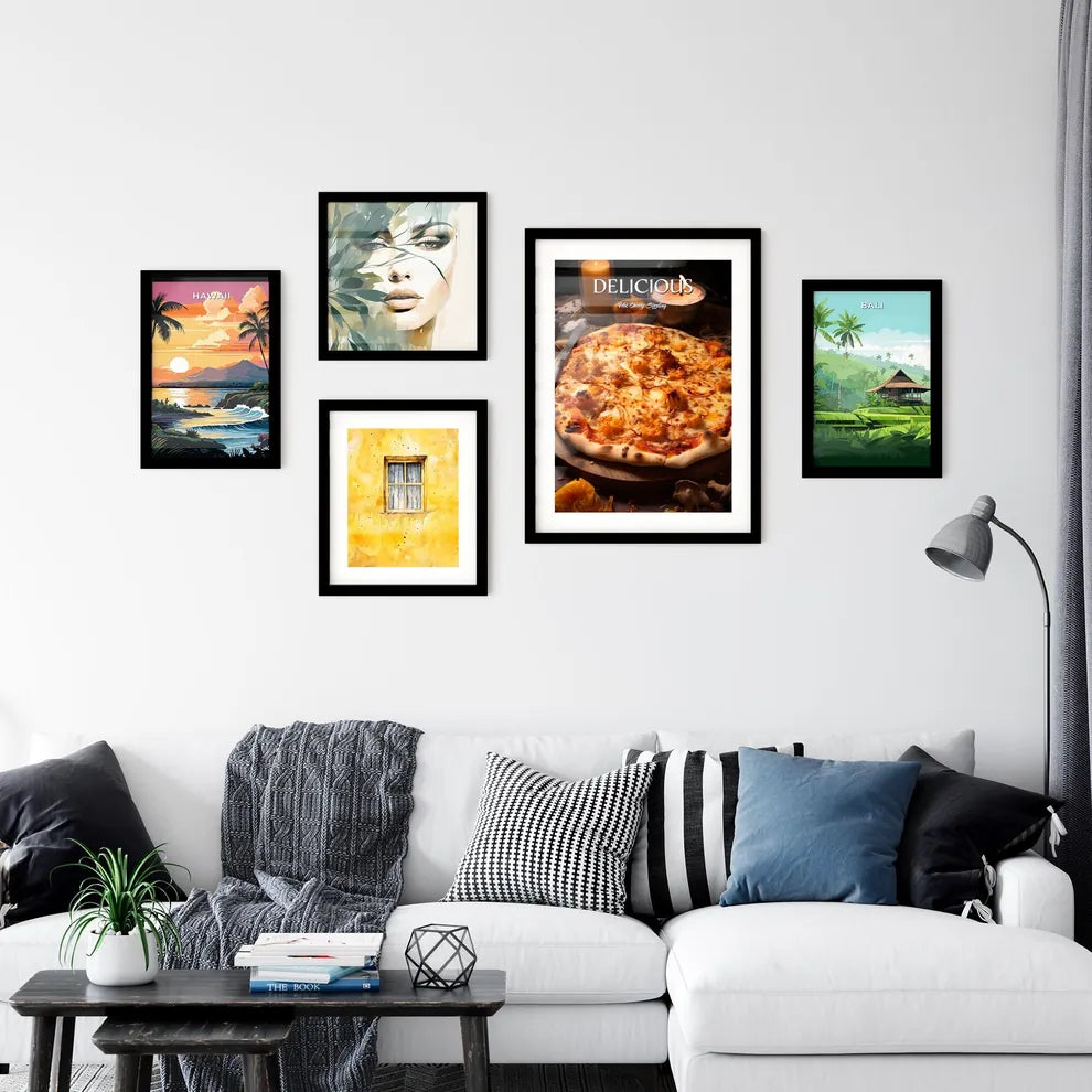 A Poster of hot cheesy pizza - A Pizza With  Wall Art