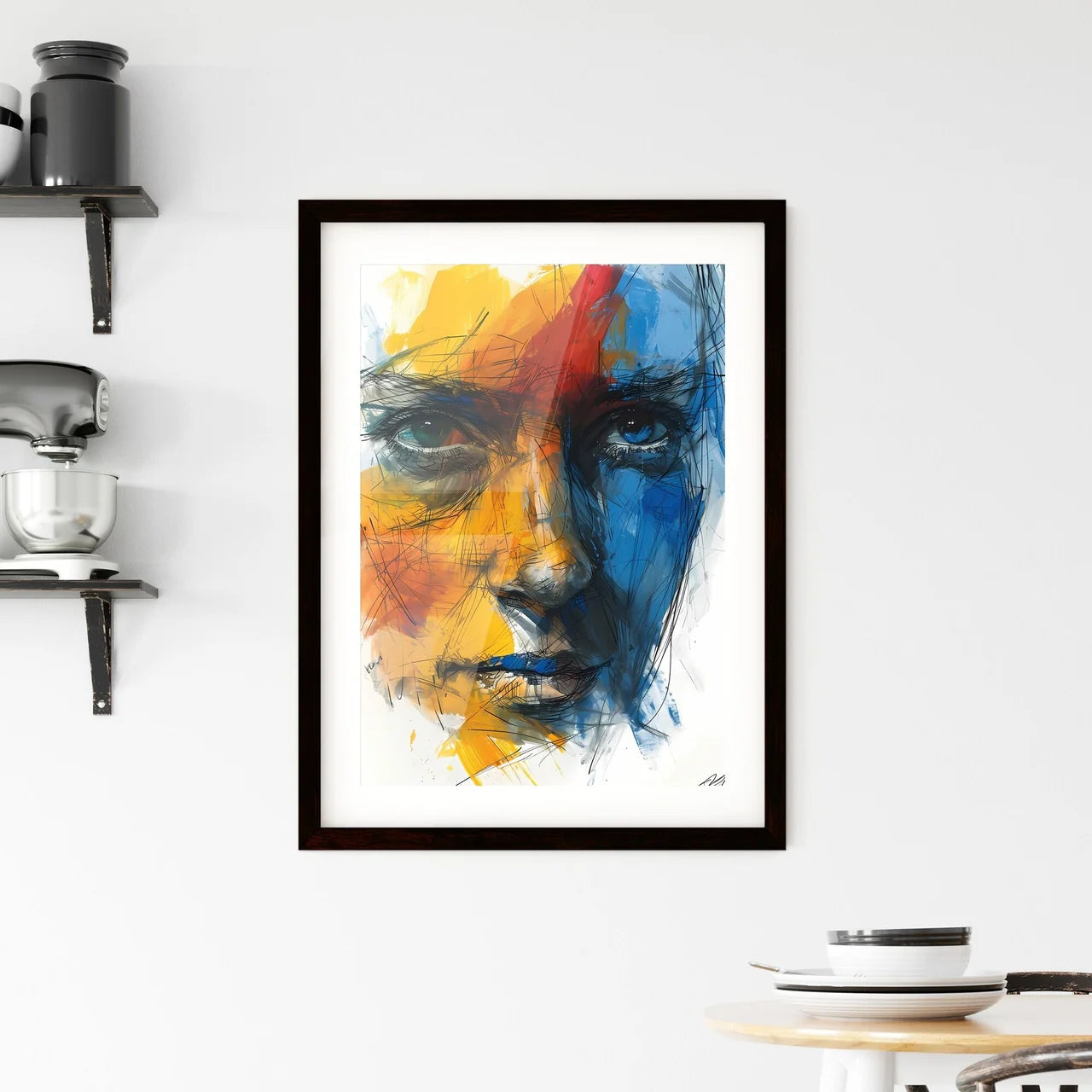 A Poster of drawing - A Close Up O Framed Print