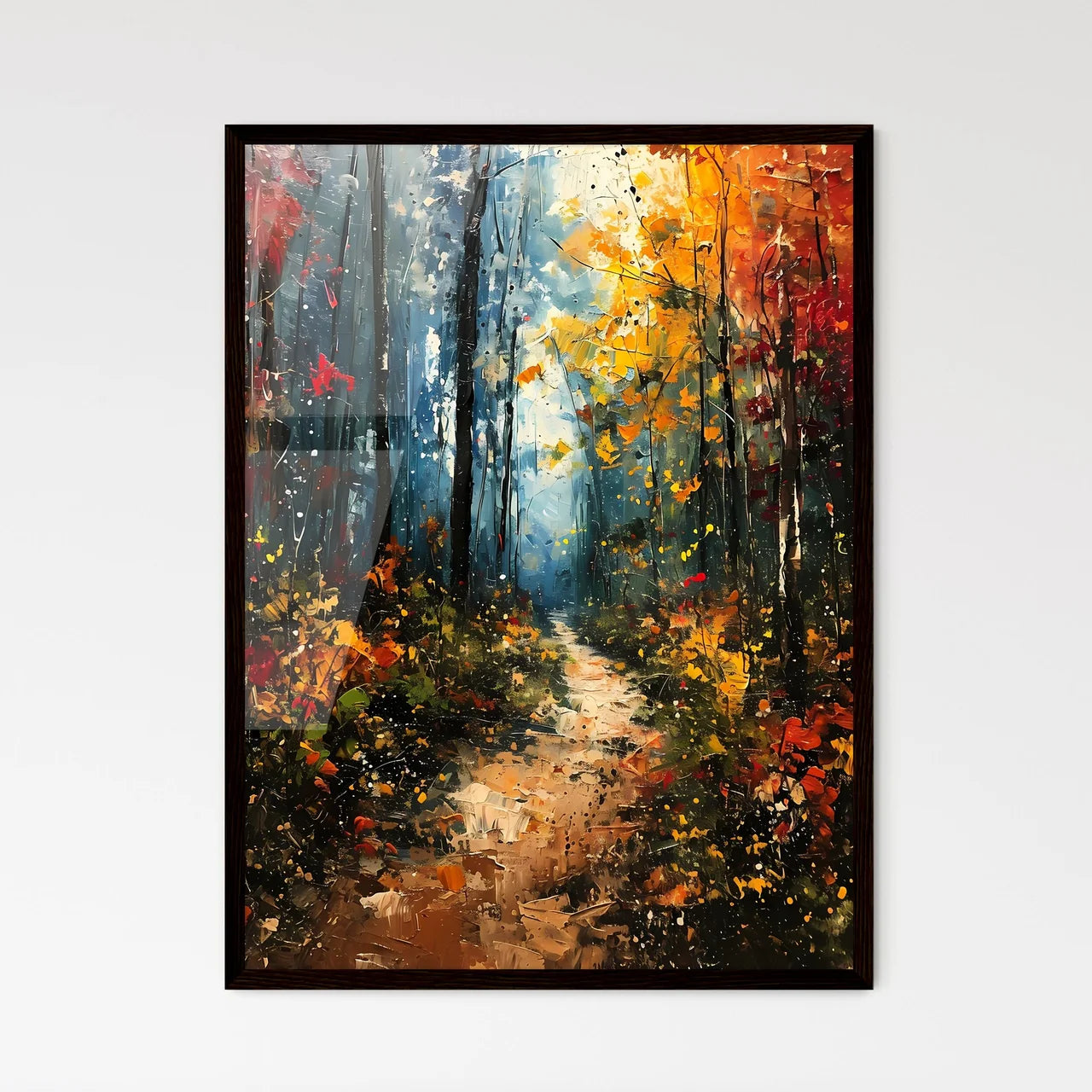 A Poster of Forests landscape - A Painting O - Framed Art Print