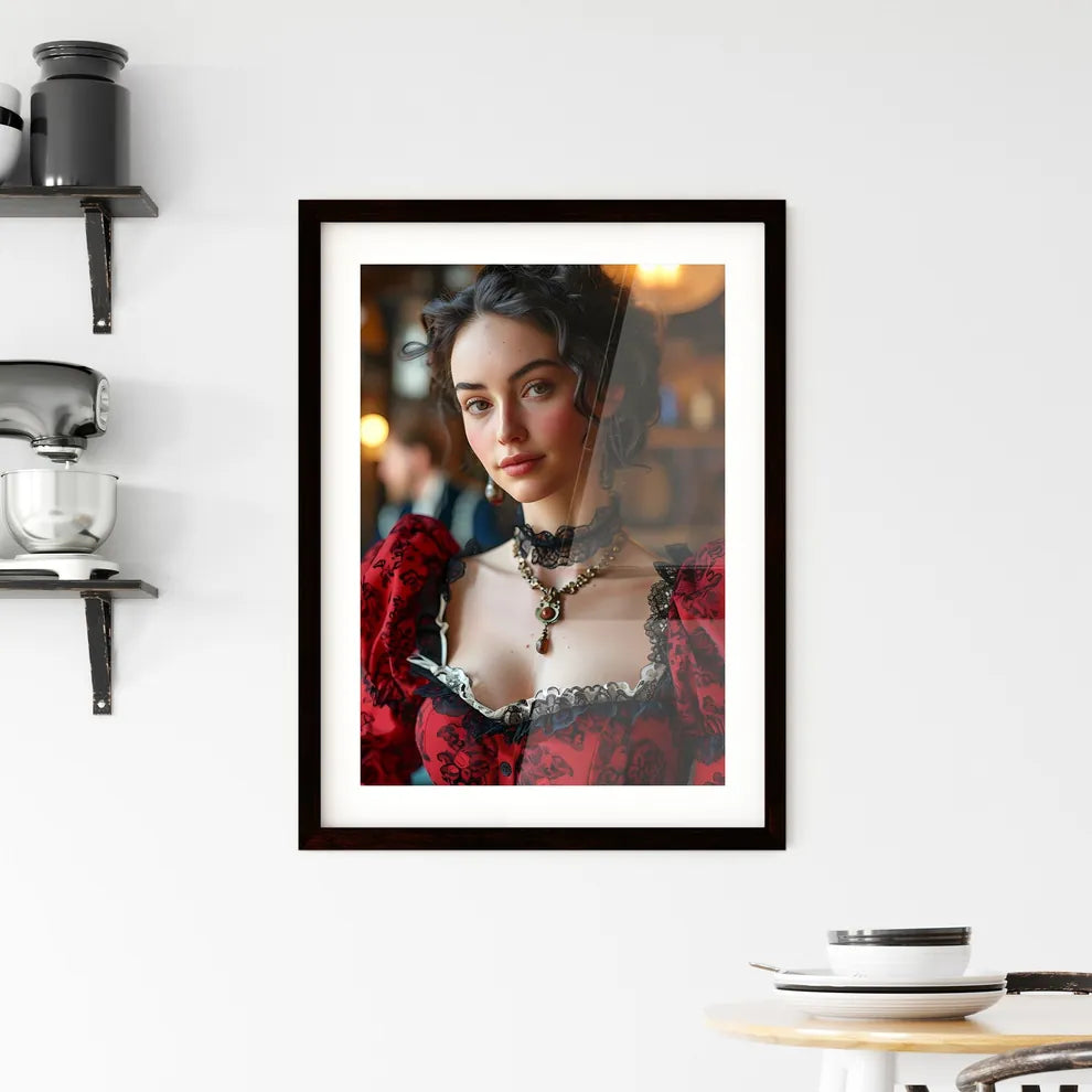 A Poster of young woman in 1860 - A Woman In Framed Print