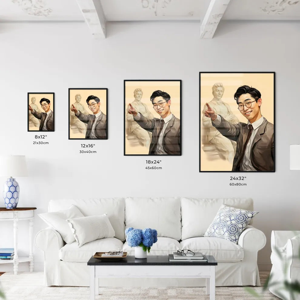 A Poster of handsome and happy and suprised  - Kitchen Hangings