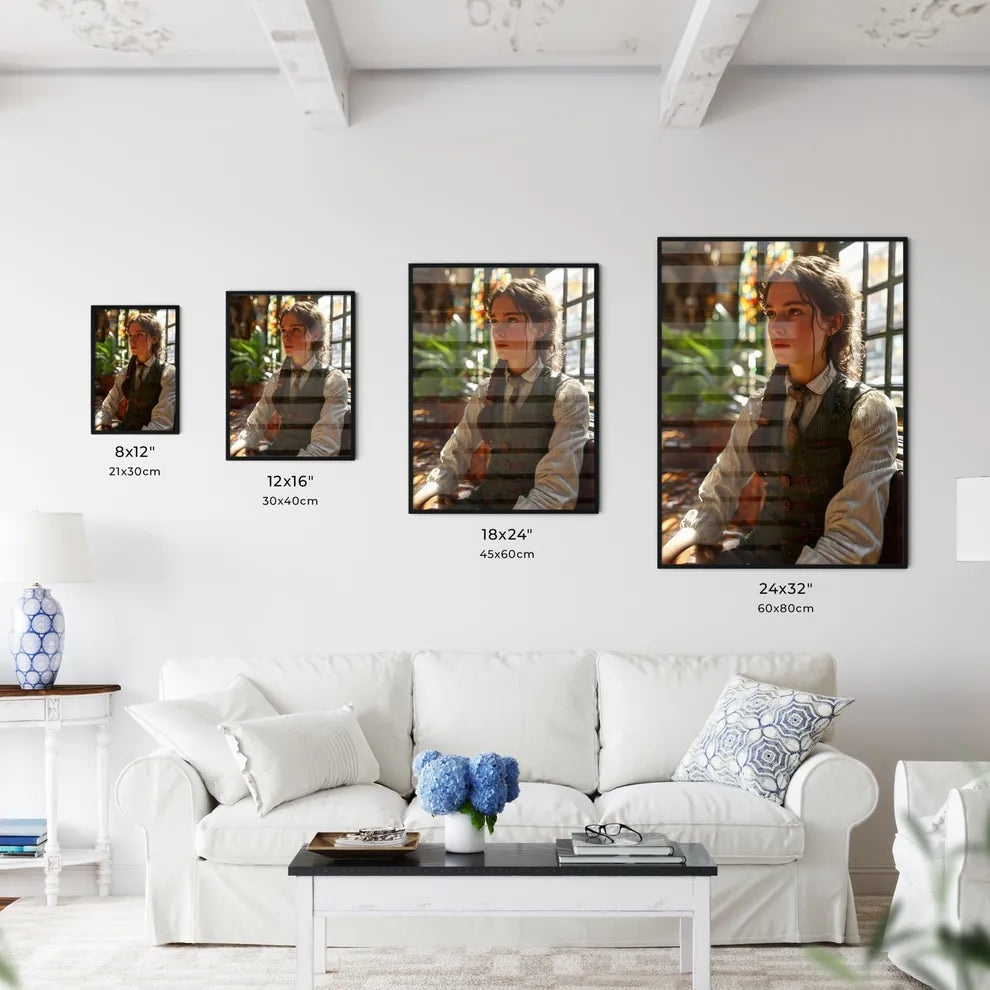 A Poster of young woman in 1860 - A Woman Sitting In A Chair Default Title