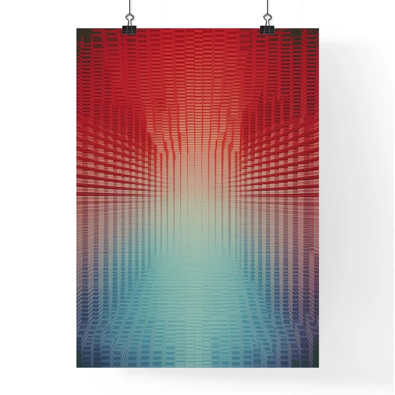 A Poster of halftone pattern - A Red And Bl Poster