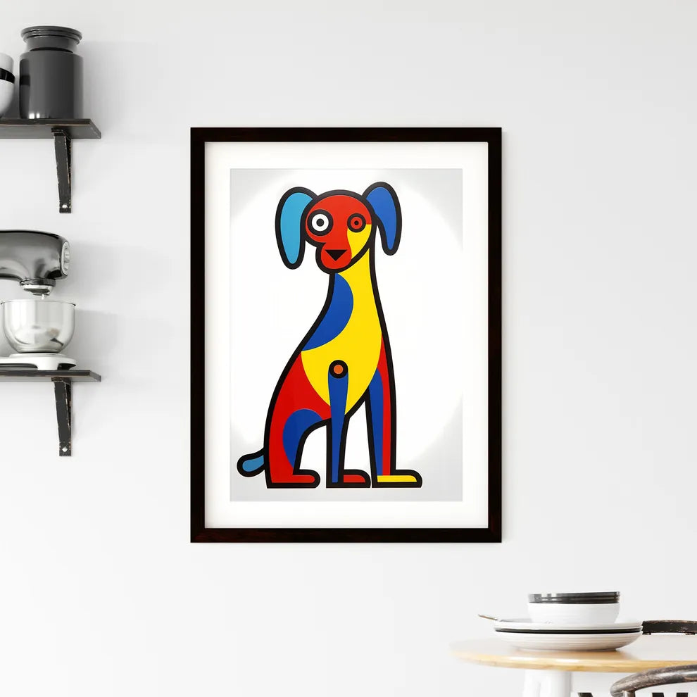 A Poster of minimalist dog art  Framed Print