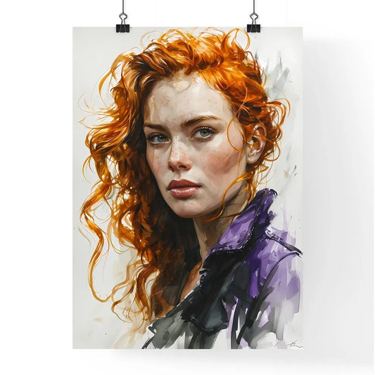 A Poster of a painting of a woman with orang Poster