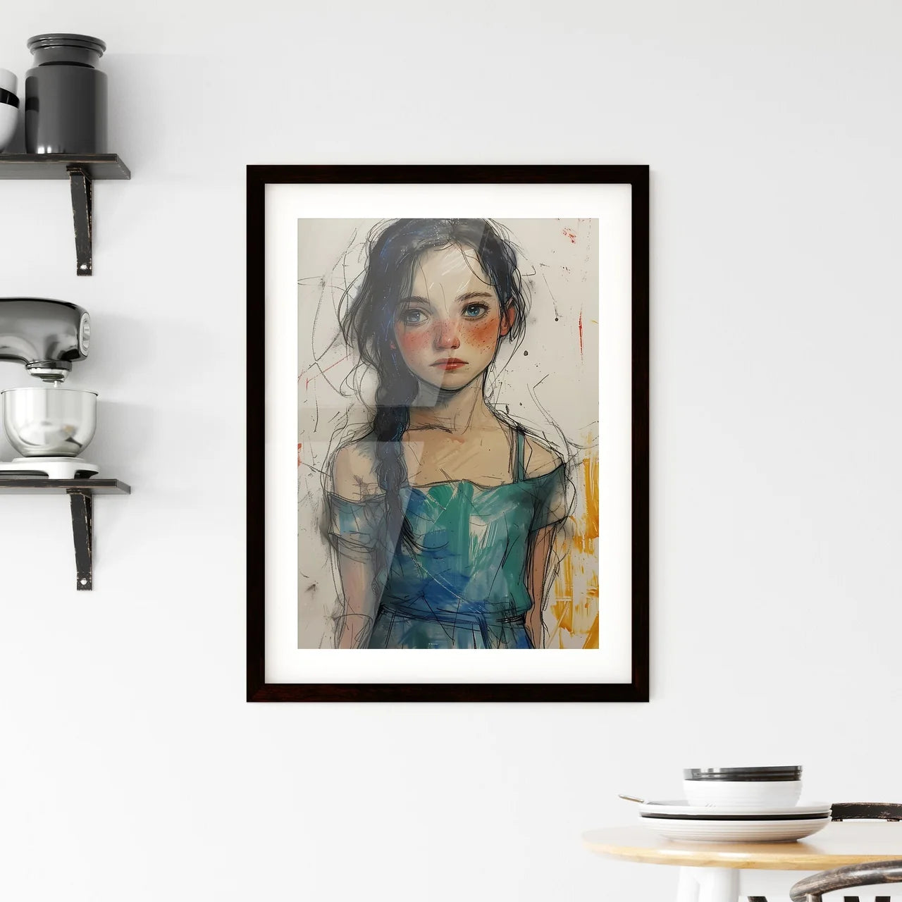 A Poster of scratchy art Framed Print