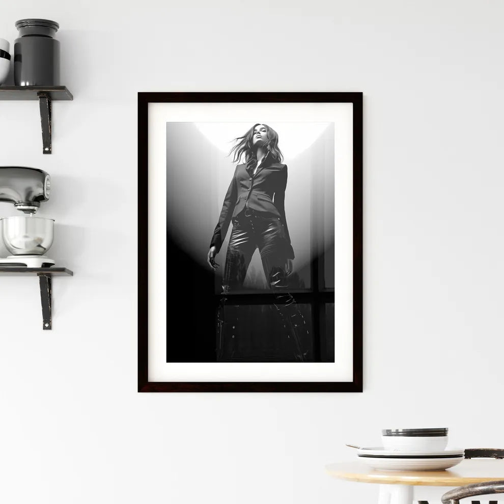 A Poster of full body shot girl - A Woman In Framed Print