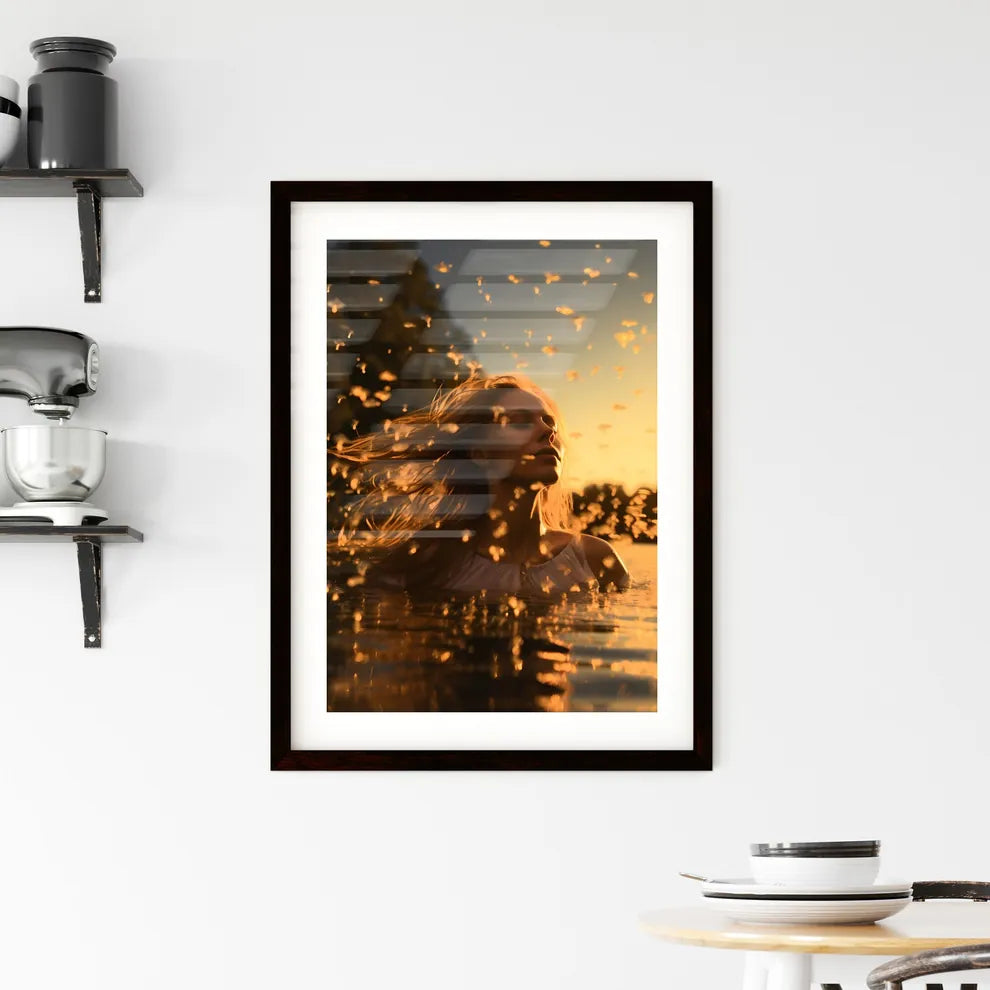 A Poster of The first ray of sunshine - A Wo Framed Print