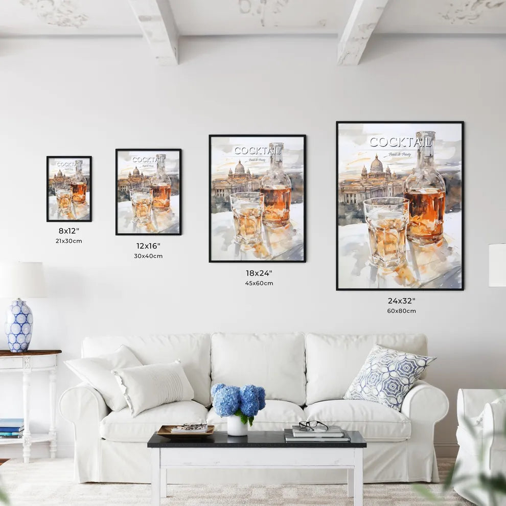 A Poster of white russian cocktail - A Glass - Kitchen Hangings