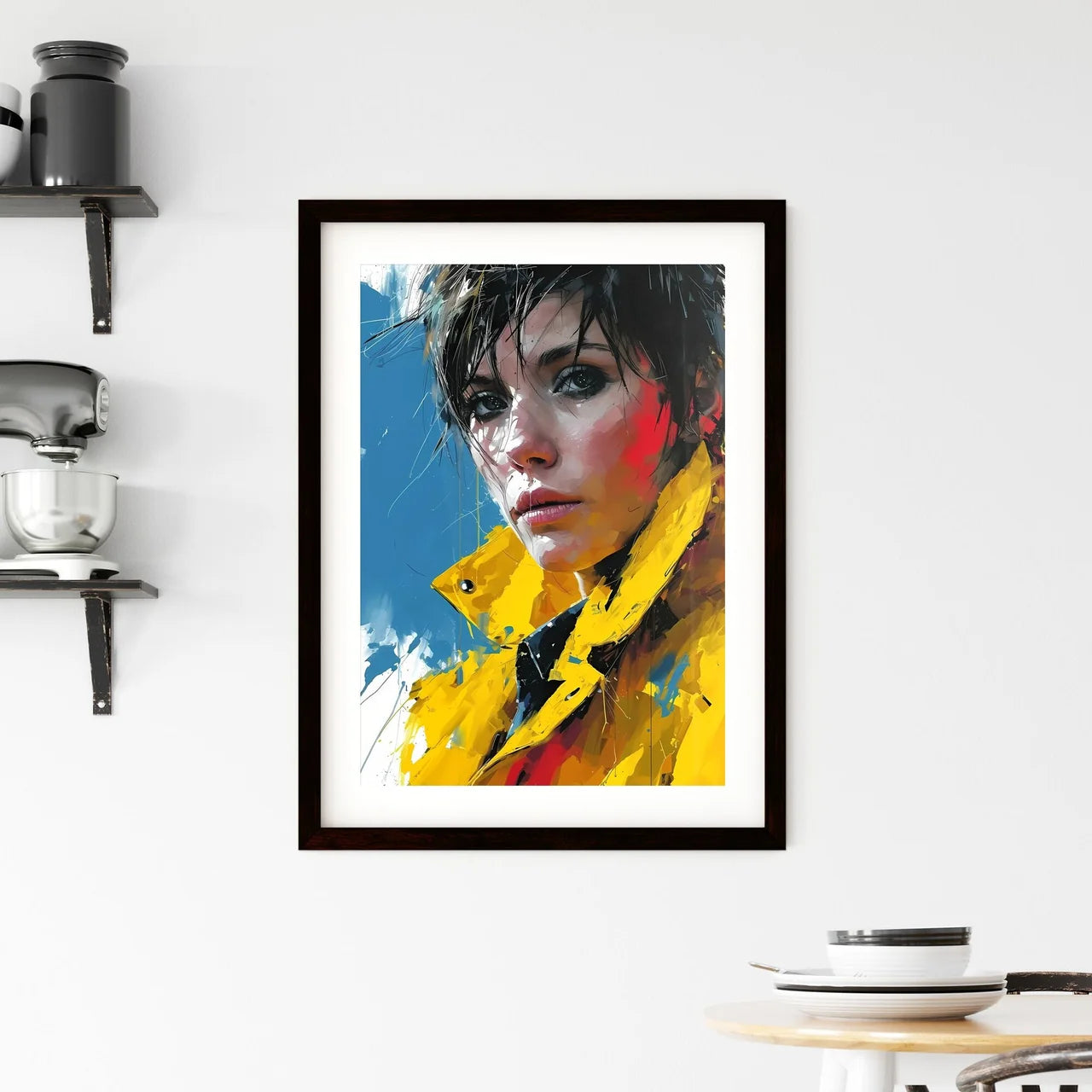 A Poster of drawing - A Woman In A Framed Print