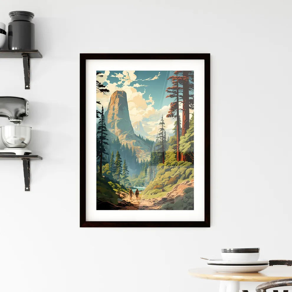 A Poster of Sequoia National Park - A Painti Framed Print