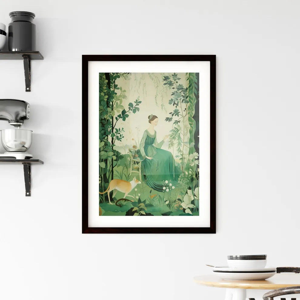 A Poster of the large tapestry and its green colors  Framed Print
